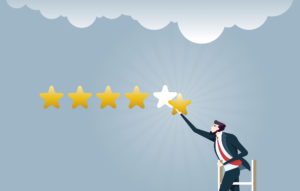 Businessman giving five star rating - Business concept vector